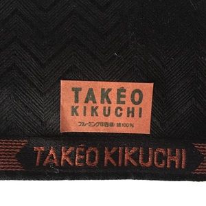Takeo Kikuchi 100% Cotton Black Hsndkerchief